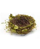 Slickblue Natural Twig Bird Nest With Speckled Egg Accent (Set of