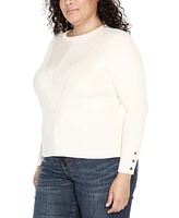 Belldini Plus Mixed-Rib Sweater