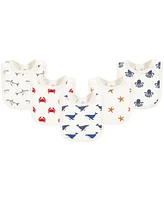 Touched by Nature Infant Boy Organic Cotton Bibs, Mystic Sea Creatures, One Size