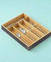 JoyJolt Bamboo Slot Drawer Organizer for Kitchen Utensils