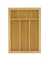 JoyJolt Bamboo Expandable Drawer Organizer for Kitchen Utensils