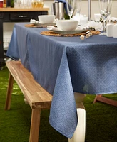 Design Imports Lattice Print Outdoor Tablecloth with Zipper