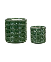 Slickblue Forest Green Terra Cotta Pot (Set of 2)