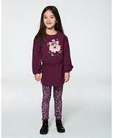 Deux par Toddler Girls Stretch Leggings Burgundy Printed Flowers - Toddler|Child