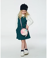 Deux par Big Girls Jumper Dress With Pocket Houndstooth Teal