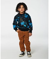 Deux par Big Boys Printed Fleece Sweatshirt Blue Storm