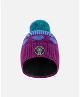 Deux par Deux Girl Pompom Knit Hat Gradient Mauve - Toddler|Child