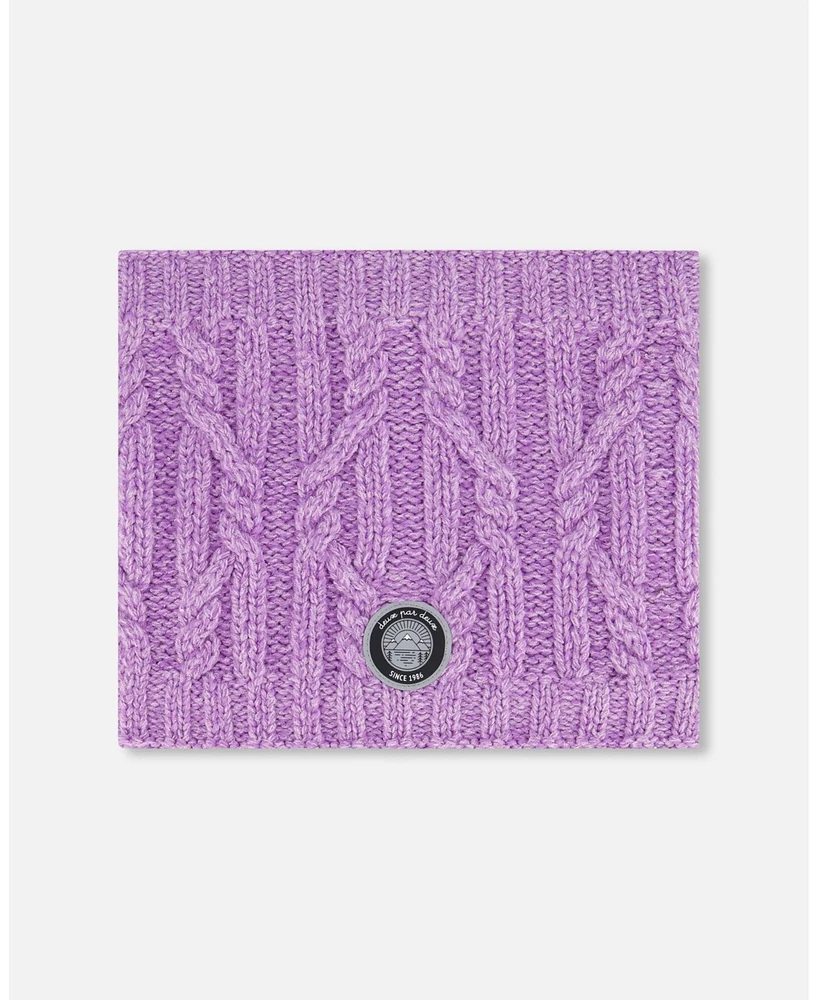 Deux par Deux Kids Unisex Knit Neckwarmer Purple - Toddler|Child