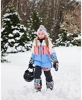 Deux par Big Girls Two Piece Technical Snowsuit Colorblock Printed Retro Flowers