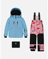 Deux par Toddler Girls Two Piece Technical Snowsuit Air Blue And Printed Marble - Toddler|Child