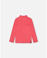 Deux par Big Girls Super Soft Brushed Long Sleeve Mock Neck Top Magenta