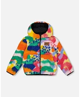 Deux par Big Girls Reversible Sherpa Jacket Multicolored