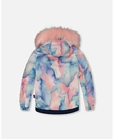 Deux par Big Girls Two Piece Snowsuit Printed Pastel Watercolor