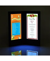 Yescom WeChef Led Back Lit Light Menu Holder Cover Folding Double Panel Fits 5"x11" Paper for Hotel Club