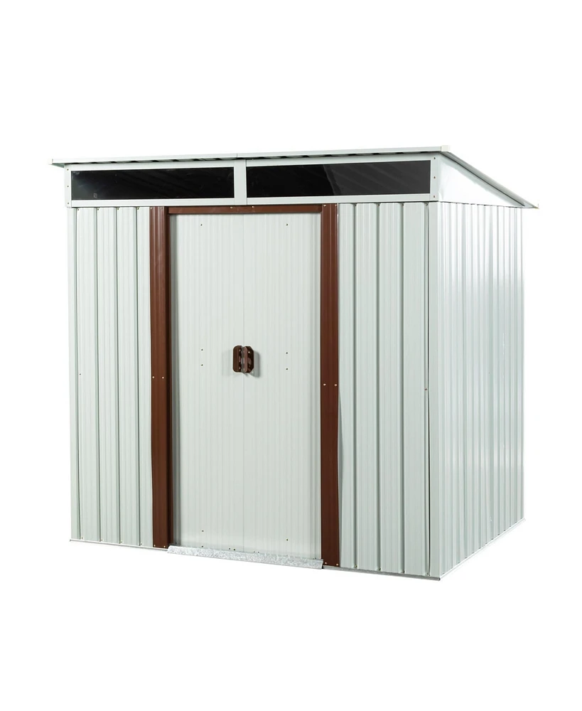 Mondawe 6ft x 5ft Outdoor Metal Storage Shed White