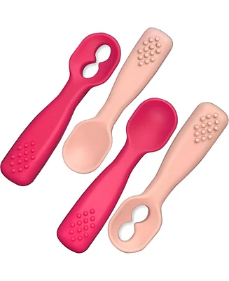 Sperric Silicone Baby Spoons First Stage Baby Feeding Spoons Stage 1 and Stage 2-4pcs