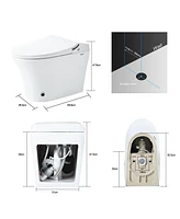 Mondawe Heated Seat Smart Toilet with Dryer and warm water Remote Control Led Night Light Included