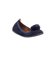 Elephantito Girls Suede Pom Pom Ballerina