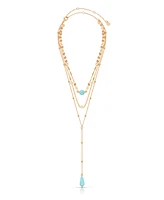 Ettika Turquoise 18k Gold Plated Multi-Chain Choker