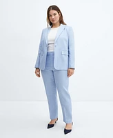 Mango Women's 100% Linen Suit Blazer