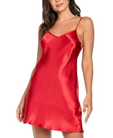 Linea Donatella Women's 2-Pc. Satin Fringe-Trim Chemise & Robe Set
