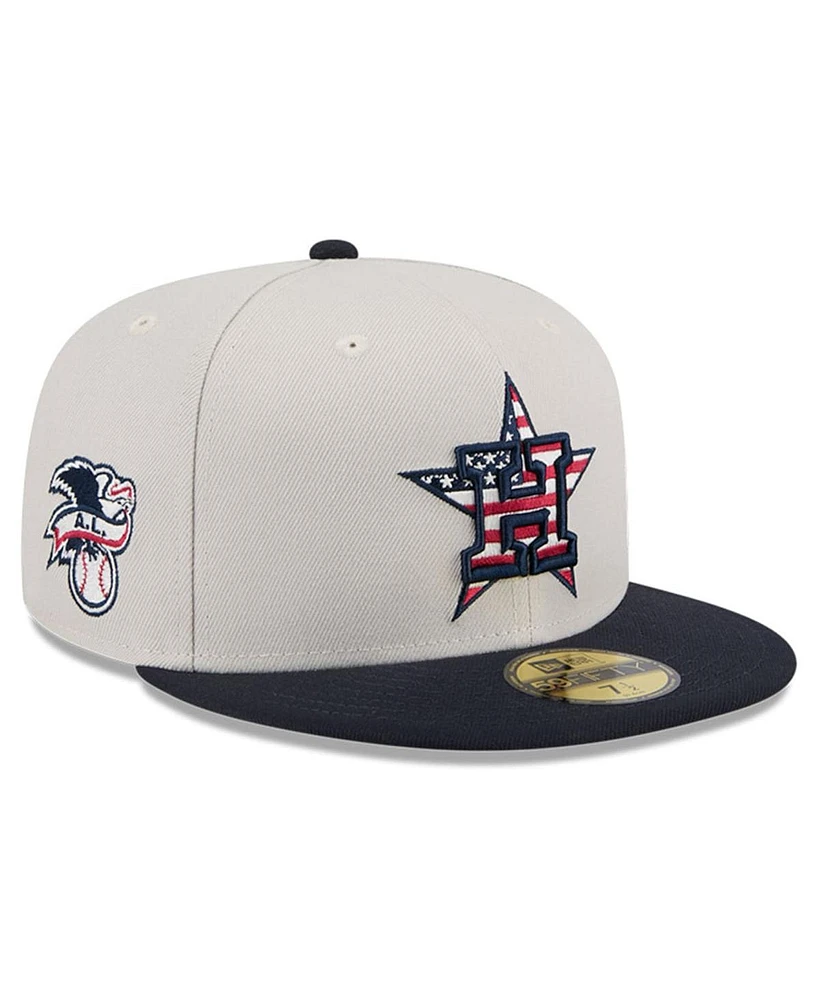 New Era Men's Khaki/Black Houston Astros 2024 Fourth of July 59FIFTY Fitted Hat