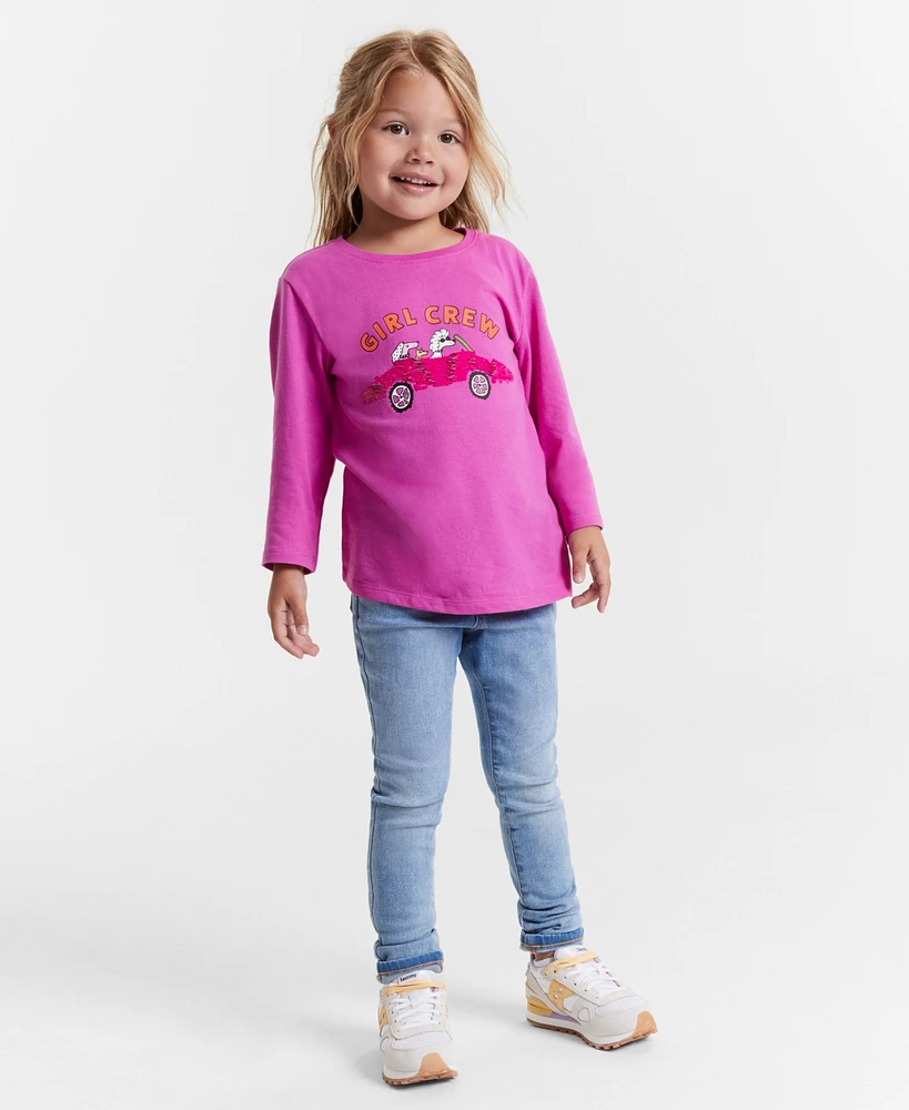 Epic Threads Girls Long-Sleeve Girl Crew Graphic T-Shirt, Created for Macy's