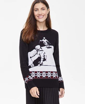 Holiday Lane Women's Skier Crewneck Sweater, Created for Macy's