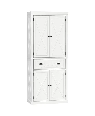 Homcom 72" Kitchen Pantry Storage Cabinet with Adjustable Shelves