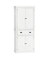 Homcom 72" Kitchen Pantry Storage Cabinet with Adjustable Shelves