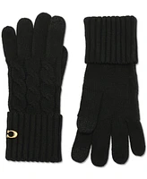 Coach Cable Knit Touchscreen Gloves