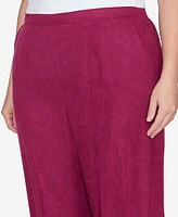 Alfred Dunner Plus Size Wine Country Soft Microfiber Side Seam Pocket Short Length Pant