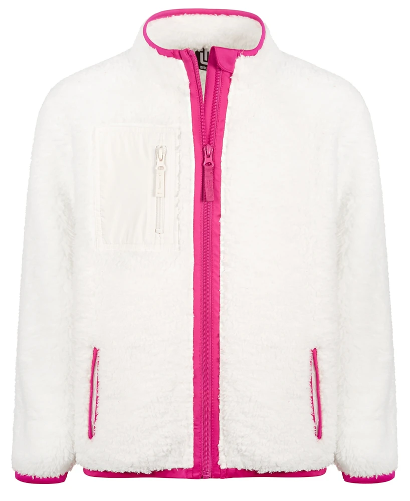 Id Ideology Big Girls Solid Faux-Sherpa Zip Jacket, Created for Macy's