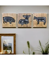 Slickblue Charming Mdf Animal Plaques Wall Decor (Set of 3)