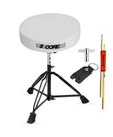 5 Core Drum Throne Padded Guitar Stool Height Adjustable Music Chair Ds Blkch Wh