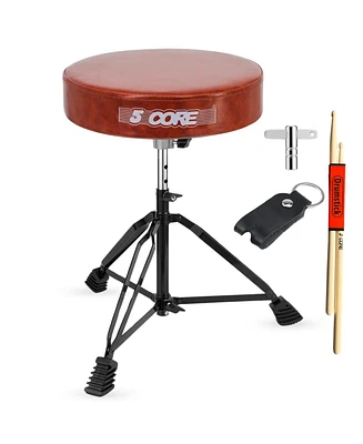 5 Core Drum Throne Padded Guitar Stool Height Adjustable Drummer Seat Music Chair for Adults And Kids Ds Blkch Cml Br