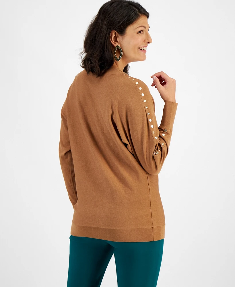 I.n.c. International Concepts Women's Studded V-Neck Tunic, Created for Macy's