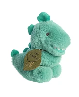 ebba Small Ryker Rex Rattle Eco Eco-Friendly Baby Plush Toy Green 6"