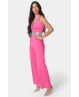 Bebe Women's Embellished Wide Leg Jumpsuit