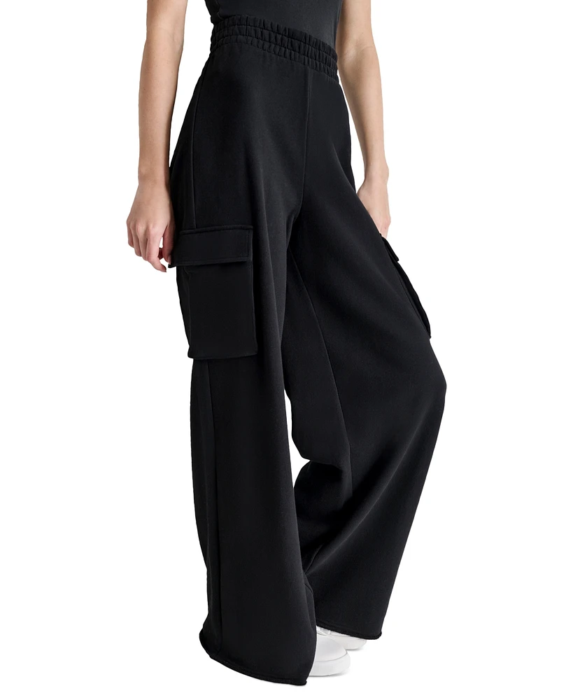 Dkny Jeans Women's Wide-Leg Cargo Sweatpants