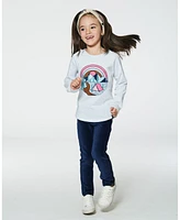 Deux par Big Girls Raglan Sleeve T-Shirt With Print Light Blue Mix