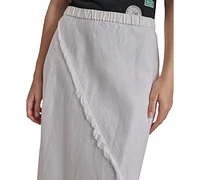 Dkny Women's Pull-On Fringe-Trim Linen Skirt