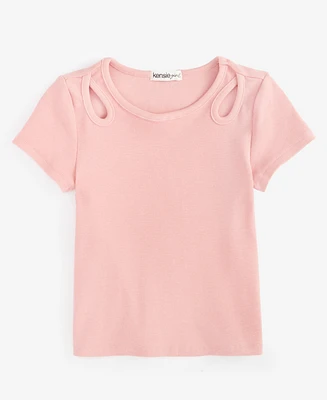 kensie Big Girls Keyhole-Cutout Top