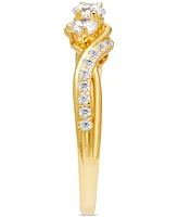 Diamond Three Stone Twist Engagement Ring (1/2 ct. t.w.) in 14k Gold