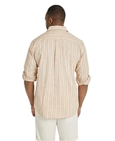 Johnny Bigg Men's Stripe Relaxed Fit Linen Shirt