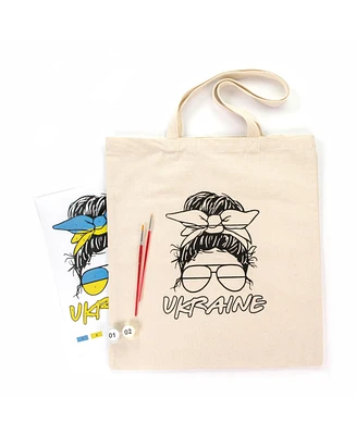 Rosa ROSATalent: Eco-Friendly Cotton Ecobag Coloring Kit – Ukraine Design (220 Gsm, 38x42 cm) - Assorted Pre