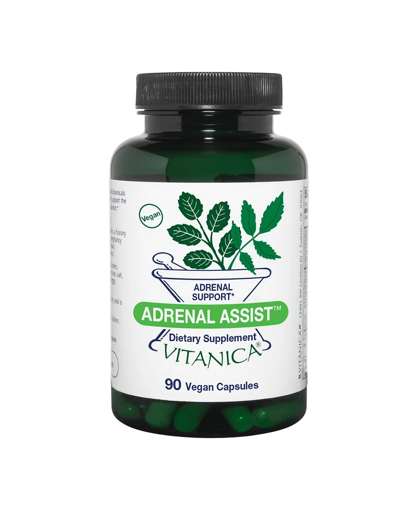 Vitanica Adrenal Assist - Nutritional Supplement with Tonic & Adaptogenic Herbs - Adrenal & Immune System Support Supplement - 90 Capsules