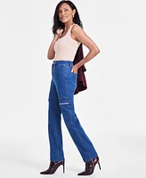 I.n.c. International Concepts Women's High-Rise Straight-Leg Jeans, Created for Macy's