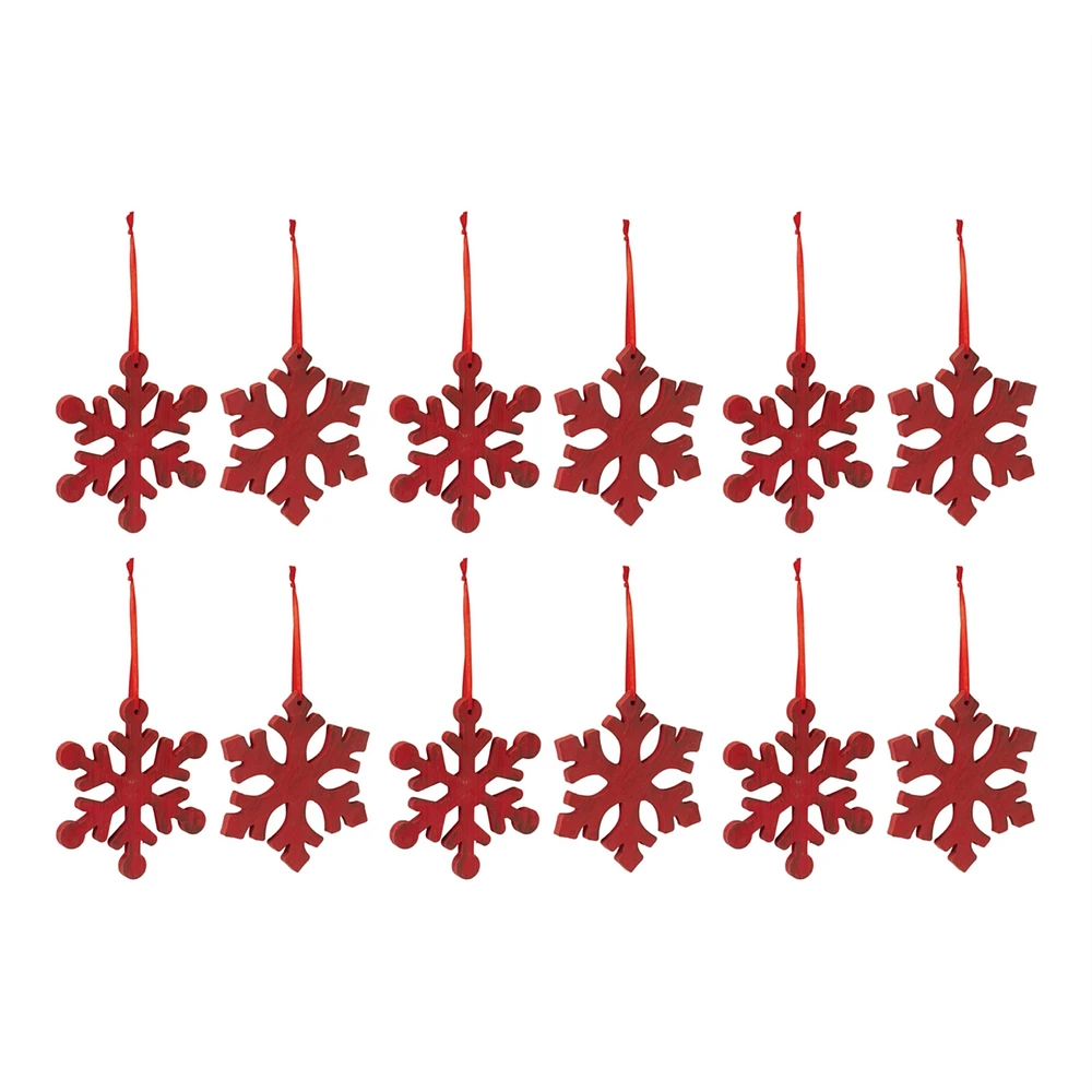 Slickblue Fir Wood Snowflake Ornament (Set of