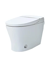 Mondawe 1/1.28 Gpf Heated Seat Tankless Smart Toilet with Foot Sensor Flush and White Night Light